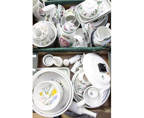 A collection of Portmeirion Botanic Gardens diner and kitchen wares including clock, bowls, dishes, plates etc (2 boxes)