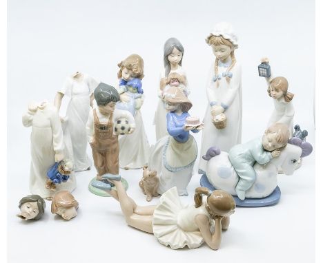 Collection of Nao young girls and boys and a chicken
