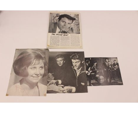 Pop Music Autographed Selection of Signed Cuttings including Lulu - Brian Poole and Tremeloes - Everly Brothers - Del Shannon