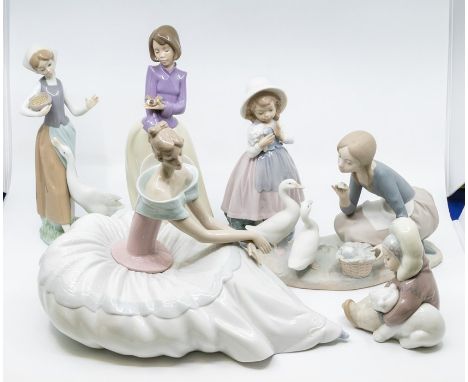 Six Nao figures of young ladies and girls