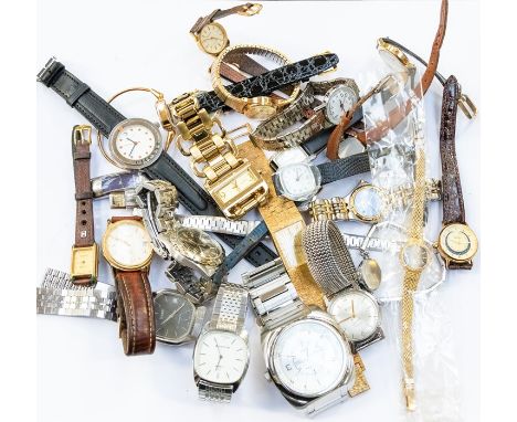 A collection of ladies and gents wristwatches to include gents watches, a vintage gents Bernex incabloc auto, a gold plated R