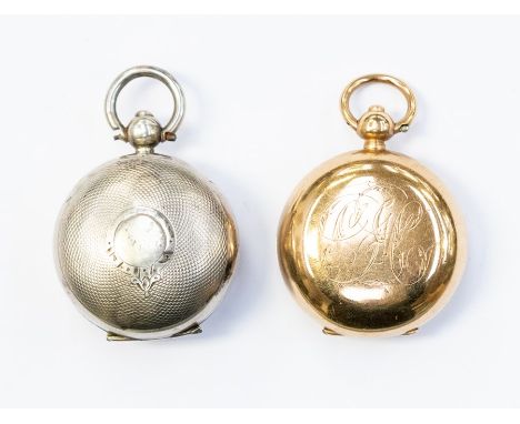 A Victorian silver sovereign case the round case opening to reveal a double sided holder for sovereign and half sovereign, en
