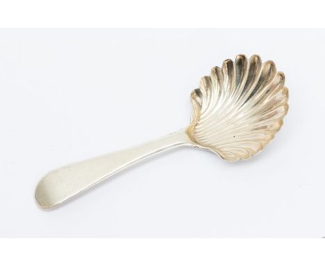 A George III silver Provincial caddy spoon with shell shaped bowl, by Christian Ker Reid, Newcastle, circa 1810, 0.34 ozt (1)