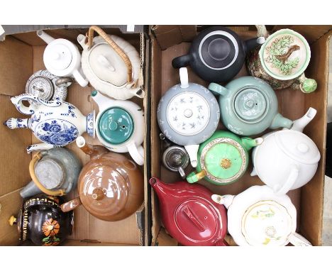 A collection of early to mid 20th Century teapots, large decorative including Spode, Denby etc