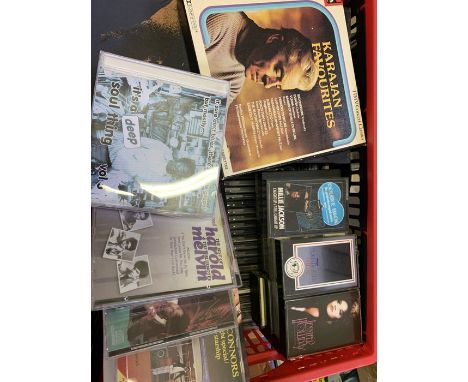 ***OBJECT LOCATION BISHTON HALL***A box of cds and tapes including elton john - bob dylan and some soul