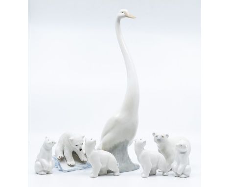 A collection of Nao bears and swan