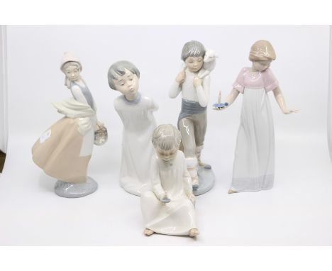 A collection of five Nao figures of young boys and girls