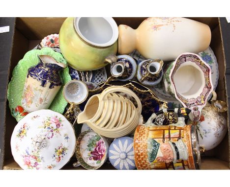 A collection of ceramics to include; Masons Ironstone, Spode, Coalport, Aynsley, Wade, Limoges, Doulton, Burslem, Devon ware,