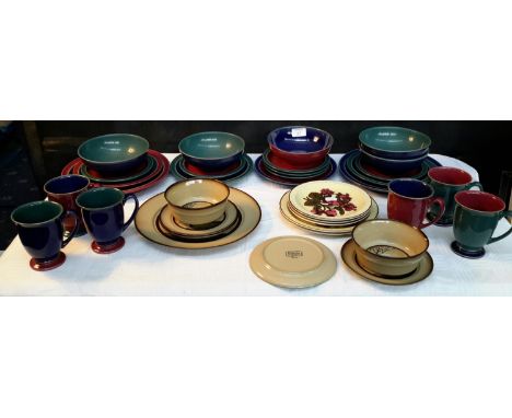 30 pieces of Denby mixed dinner wares together with 5 Poole pottery plates 