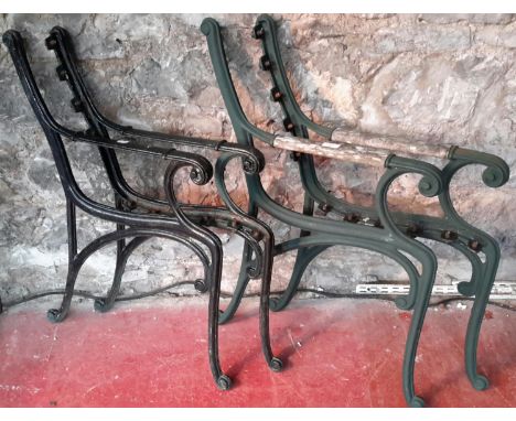2 pairs of cast iron bench ends 