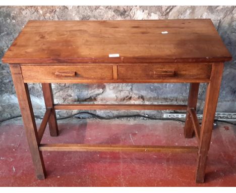 Oak 2 drawer console table