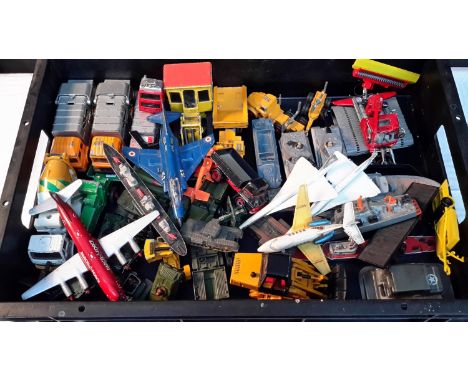 A crate of Dinky & Corgi models 