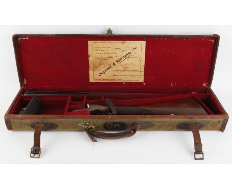 Army & Navy side by side 12 gauge shotgun, 76cm barrels, serial No,. 5658 together with a canvas and leather trimmed shotgun 