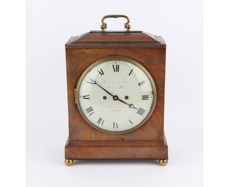 Parkinson & Frodsham mahogany cased double fusee eight-day bracket clock, the painted dial with Roman numerals, Change Alley,