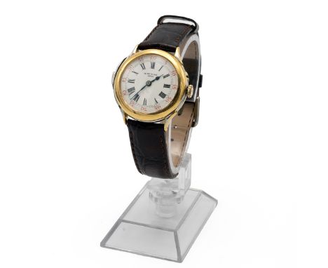 Vintage Le Rot et Fils minute repeating wristwatch. Platinum and 18ct yellow gold, manual wind, 33mm dial, enamel dial, brown