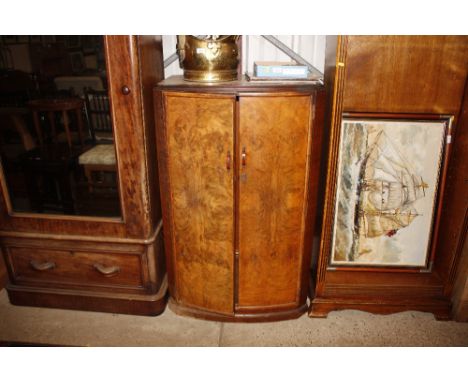 An Art Deco style walnut gent's wardrobe