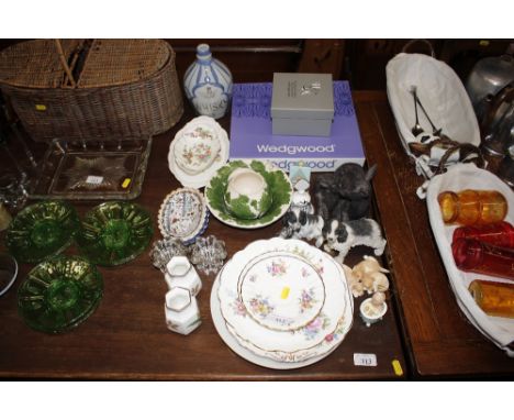 A quantity of Royal Worcester teaware; various animal ornaments; Wedgwood china etc.