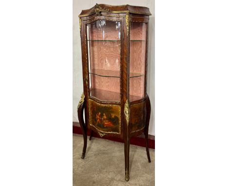 A French Louis XV style rosewood and gilt metal mounted vitrine 