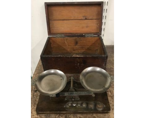 A set of Eastman Studio scales produced by the Eastman Kodak Company, Rochester NY, in an oak box