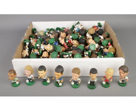 A box of Corinthian 'Big Heads' football caricature models to include Larson, Toldo, Sheringham, Zola, Rivaldo, etc.