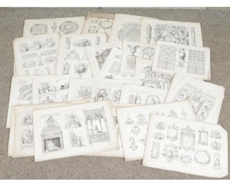 After Eugene Julienne, a collection of Antique French Lemercier prints. Mostly architectural interest.