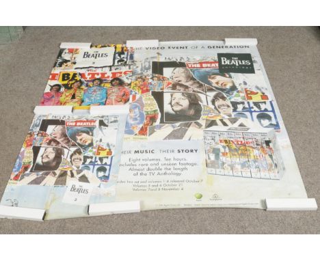 Three The Beatles Anthology promotional film posters to include large 'Video Event of a Generation' examples, Anthology 1 and