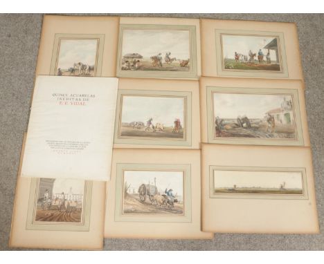 A folder of coloured prints; 'Fifteen unpublished watercolours by Vidal', with an account of the artist's life by Alejo B. Go