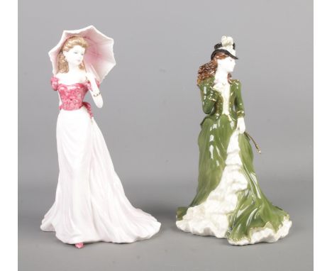 Two Limited Edition Coalport figures; 'Summer Stroll' from the Connaught Collection and 'Helena' from Riding in Hyde Park fro