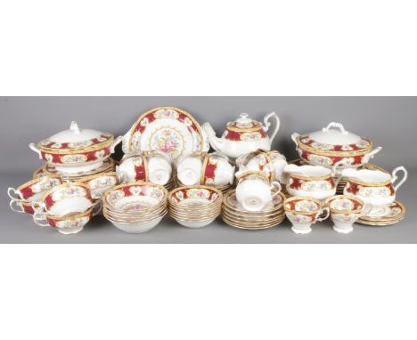 A very large collection of vintage Royal Albert "Lady Hamilton" pattern tea, coffee and dinner ware, approx. 82 pieces, compr