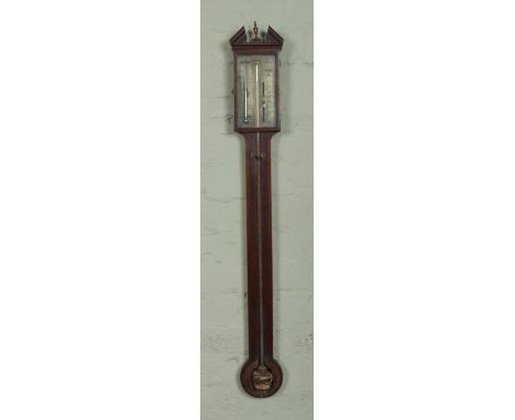 A 19th century D. Gatty mahogany cased stick barometer. Length 100cm.