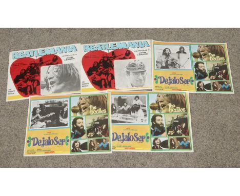 A collection of The Beatles Spanish advertising lobby cards to include four 'Dejalo Ser' (Let It Be) and two 'Beatlemania' ex