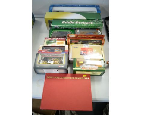 A small collection of diecast models, boxed, including: Corgi Celebrating the Golden Age of Steam Vintage Glory, Classic Jagu