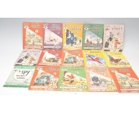 A collection of vintage I-Spy books to include; In the Garden, Road Transport, Army, In the Country, Road Transport, Ships an