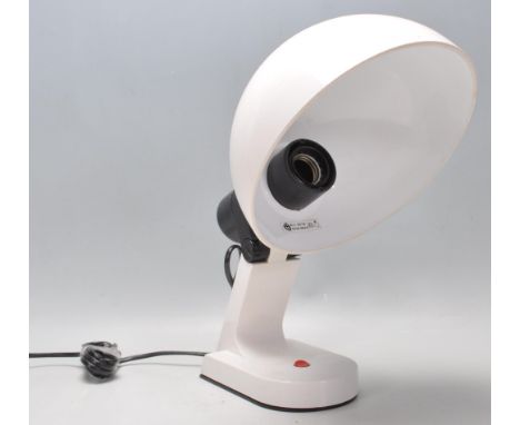Harvey IGuzzini - I Guzzini Spa - A 1960's Italian retro vintage table lamp / light having a large white plastic domed shade,