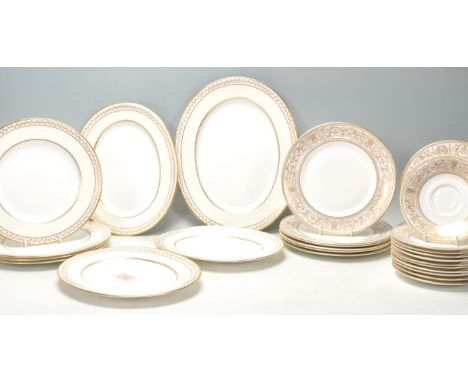 Doulton and Worcester - A mixed group of&nbsp;A Fine Bone China English gilt table wares to include six saucers and side plat