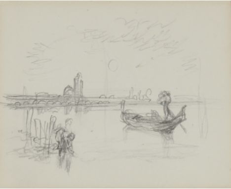 Myles Birkitt Foster, "Venice" pencil sketch, 12cm x 15cm&nbsp;