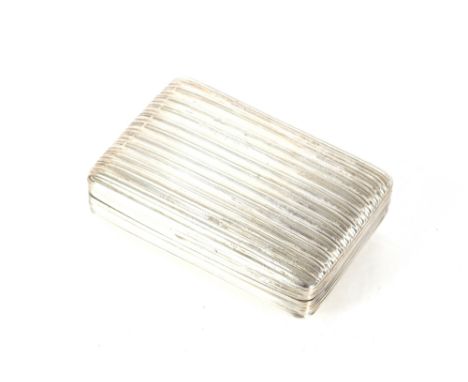 A George III silver ribbed snuff box, having gilded interior maker Samuel Pemberton, Birmingham 1801