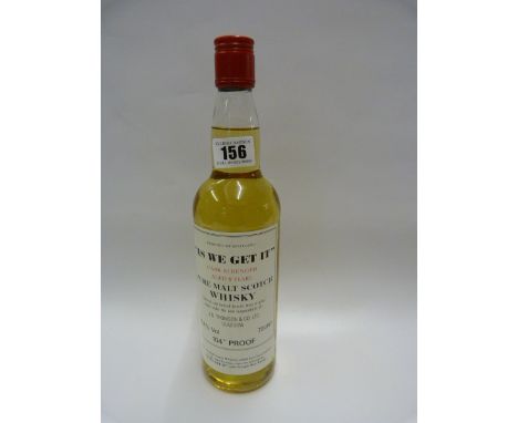 Bottle of As We Get It Pure Malt Scotch Whisky