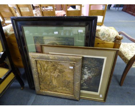 Gilt Framed Tapestry Picture - Framed Religious Print etc