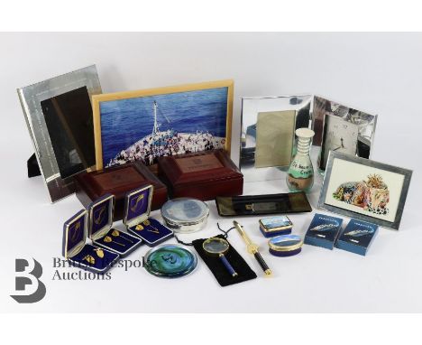 Cruise ship interest, articles relating to the cruiseship Seabourn including cufflinks and two sets of tin pins, two&nbsp; wo