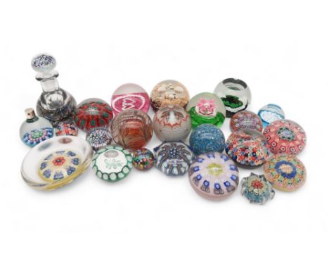 A collection of glass paperweights including Strathearn, Bridgeton Studio, Adrian Sankey, Caithness and others Condition Repo