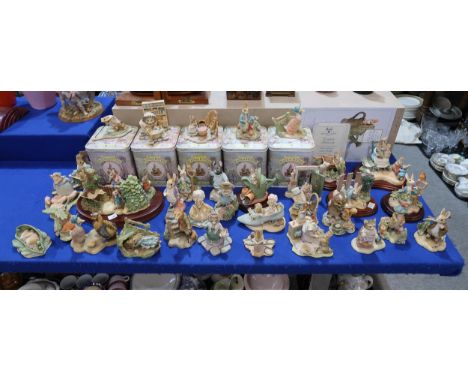 A collection of Border Fine Art Beatrix Potter figures comprising five Limited Edition figures including Peter's Hiding Place