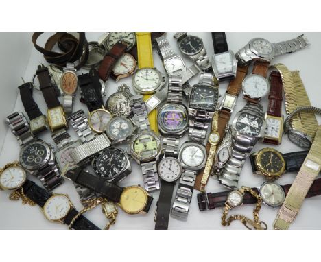 A collection of fashion watches to include, Orient, Sekonda, Casio, Timex, Seiko, and replicas Condition Report:No condition 