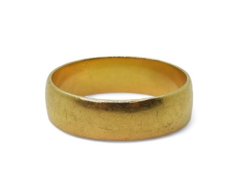 A 22ct gold wedding ring, size R, weight 5.6gms Condition Report:Available upon request