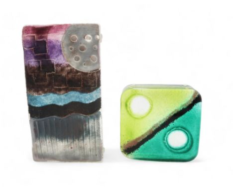 A limited edition Caithness glass sculpture 'Tranquil Sea' by Sarah Peterson, 41/100, 24 x 12cm, and another glass sculpture,