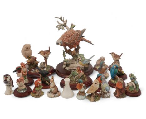 A collection of animal and bird figures by Border Fine Arts, Country Artists, Beswick, Royal Worcester etc Condition Report:A