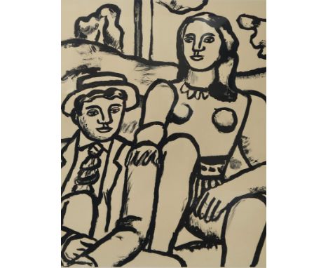 AFTER FERNAND LEGER (FRENCH 1881-1955) &nbsp;SEATED FIGURES &nbsp;Lithograph, bearing studio stamp, numbered 60/200 in pencil