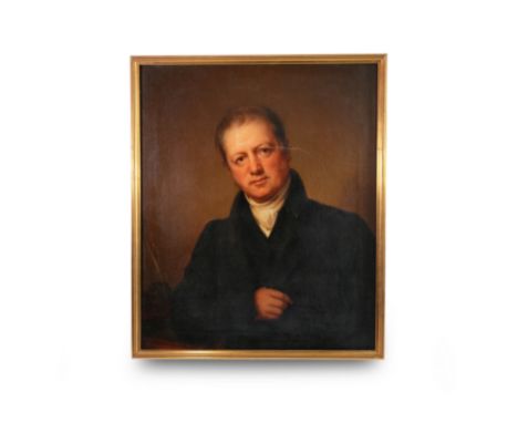 19th century oil on canvas, half length portrait of a gentleman, entitled Thomas Sanderson (1775-1836) maternal great grandfa