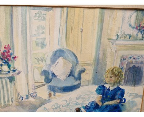 SUE WALES (20th CENTURY ENGLISH SCHOOL ) ARR. CHRISTMAS ROSE, GOUACHE. 36 x 52cms GALLERY LABEL VERSO TOGETHER WITH A PORTRAI