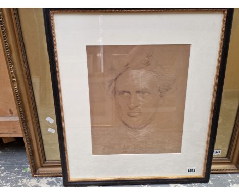 ATTRIBUTED TO GEORGE RICHMOND 19th CENTURY ENGLISH SCHOOL PORTRAIT OF A GENTLEMAN, DRAWING. 37 x 32cms